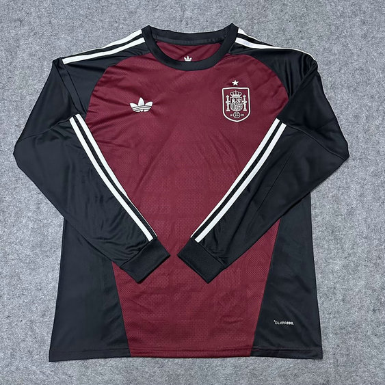 Camiseta España 2026-2027 Portero Rojo Oscuro Mangas Largas