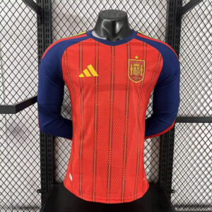 Camiseta España Mundial 2026 Primera Rojo Mangas Largas Versión Jugador