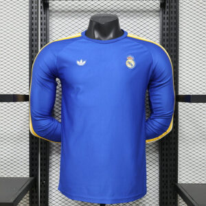 Camiseta Real Madrid 2026-2027 Azul Retro Manga Larga Versión Jugador