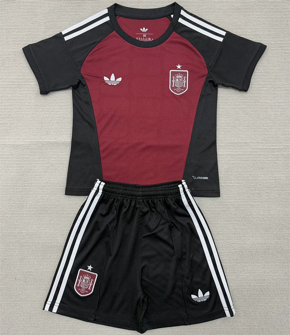 Camiseta Seleccion España Niño Mundial 2026 Portero Rojo Oscuro
