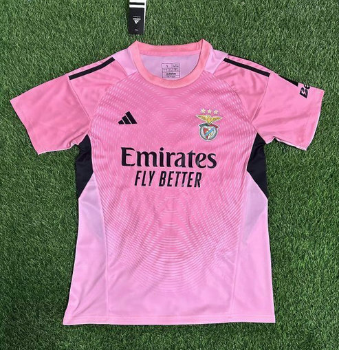 Camiseta segunda Benfica rosa equipación visitante Primeira Liga Portugal temporada 2025/26 marca Adidas estampado ondulado tejido transpirable anti sudor | kkgooles