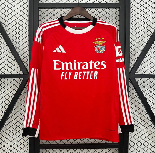 Camiseta primera Benfica roja manga larga equipación local Primeira Liga Portugal temporada 2025/26 marca Adidas tejido transpirable anti sudor | kkgooles