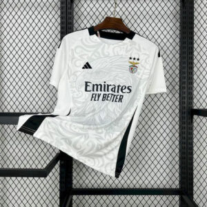 Camiseta segunda Benfica blanca equipación visitante Primeira Liga Portugal 2025/26 marca Adidas gran estampado águila gris tejido transpirable anti sudor | kkgooles