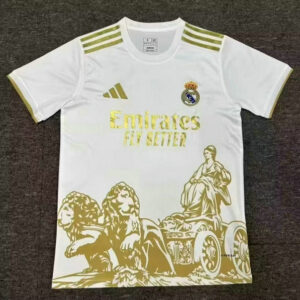 Camiseta Real Madrid 2025 2026 Especial Blanco Dorado Versión Aficionado