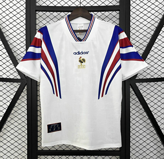 Camiseta Francia Retro 1996 Segunda Blanco