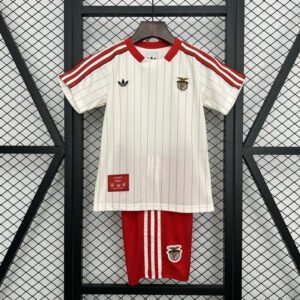 Benfica Conjunto Camiseta Retro Rayado Rojo Blanco Adidas Hombre