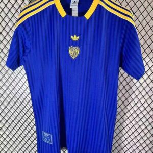 Camiseta retro vintage Boca Juniors azul Trefoil Adidas Liga Argentina 2025/26 rayas doradas tejido transpirable anti sudor | kkgooles