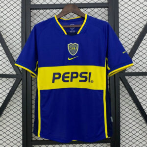 Camiseta retro local Boca Juniors azul amarilla patrocinador Pepsi Nike Liga Argentina 2025/26 diseño dividido tejido Dri-FIT transpirable anti sudor | kkgooles