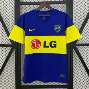Camiseta retro local Boca Juniors azul amarilla patrocinador LG Nike Liga Argentina 2025/26 tejido Dri-FIT transpirable anti sudor | kkgooles