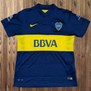 Camiseta retro local Boca Juniors azul oscuro amarilla patrocinador BBVA Nike Liga Argentina 2025/26 tejido Dri-FIT transpirable anti sudor | kkgooles