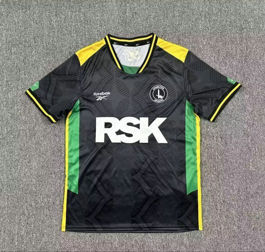 Camiseta tercera Charlton Athletic negro Reebok EFL Championship Inglaterra 2025/26 tejido transpirable anti sudor | kkgooles
