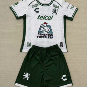 Club León Conjunto Camiseta Infantil 2026 Blanco Paneles Verdes Charly Niño