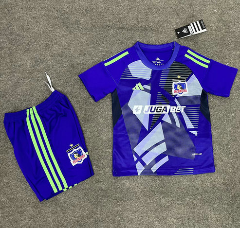 Colo-Colo Conjunto Camiseta Infantil 2026 Azul Estampado Adidas Niño
