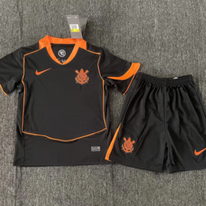 Corinthians Conjunto Camiseta Infantil 2026 Negro Naranja Nike Niño