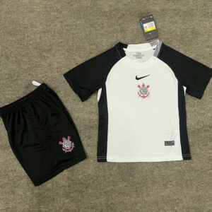 Corinthians Conjunto Camiseta Infantil 2026 Blanco Negro Nike Niño