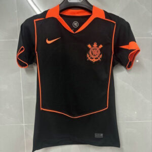 Corinthians Camiseta Visitante 2026 Negra Líneas Naranja Nike Hombre