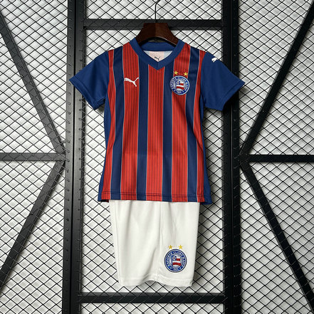 Bahia Conjunto Camiseta Primera 2026 Rayado Rojo Azul Niño Puma