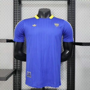 Boca Juniors Camiseta Tercera Azul Rayada Adidas Trefoil Hombre