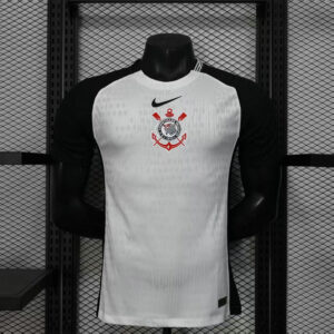 Corinthians Camiseta Primeira 2026 Blanco Mangas Negras Nike Hombre