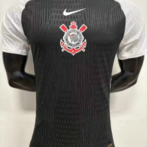 Corinthians Camiseta Visitante 2026 Negro Mangas Blancas Nike Hombre