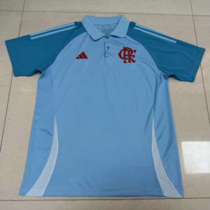 Camiseta Polo Entrenamiento Flamengo Adidas Celeste 2025 2026 Hombre