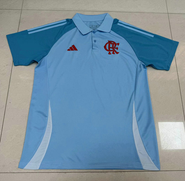 Camiseta Polo Entrenamiento Flamengo Adidas Celeste 2025 2026 Hombre