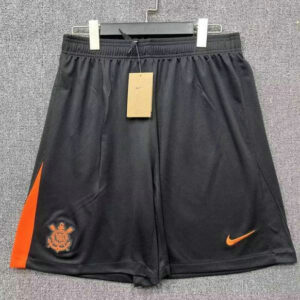Corinthians Pantalón Corto Entrenamiento 2026 Negro Franja Naranja Nike Hombre