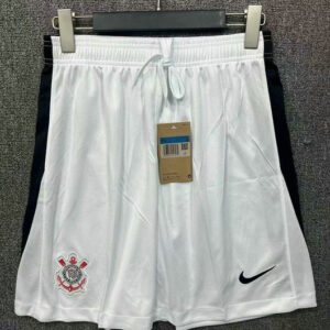 Corinthians Pantalón Corto Primera 2026 Blanco Paneles Negros Nike Hombre