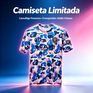 Camiseta Inter Miami x BAPE Camuflaje Azul Rosa 2026 Hombre