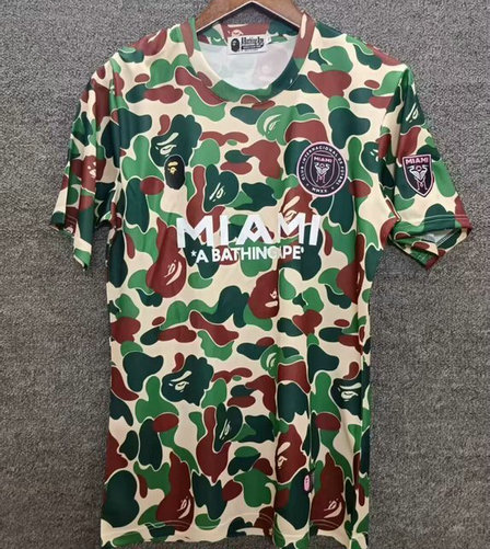 Camiseta Inter Miami x BAPE Camuflaje Verde Militar 2026 Hombre